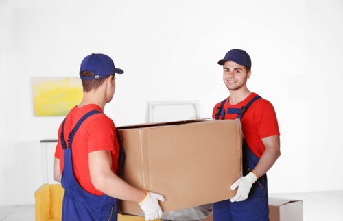 Man and van removals service in a Highbury street with local moving van