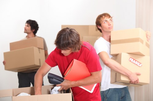 Checklist and packing materials prepared for a home move