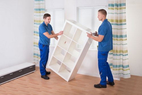 Furniture and boxes loaded into a removal van in Highbury